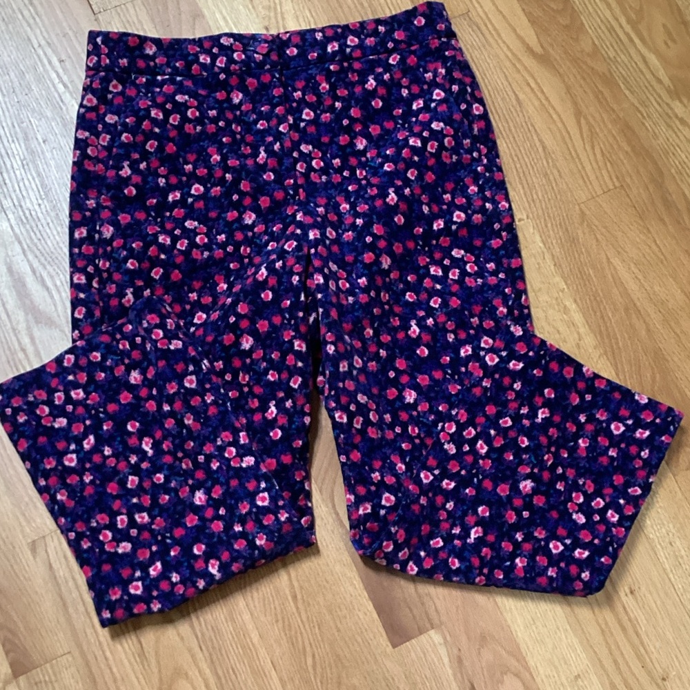 J. Crew Women’s Pink and Blue Patterned Pants